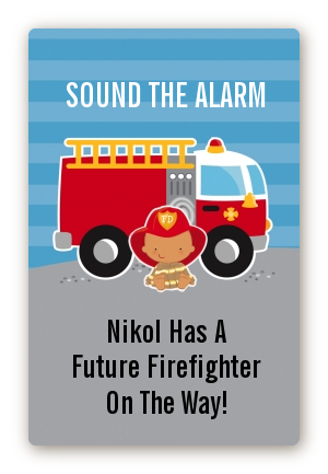  Future Firefighter - Custom Large Rectangle Baby Shower Sticker/Labels Caucasian