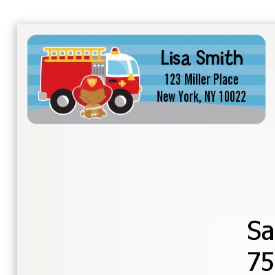  Future Firefighter - Baby Shower Return Address Labels Caucasian