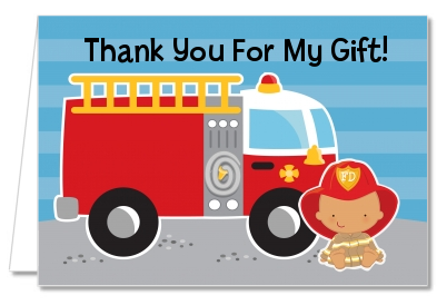  Future Firefighter - Baby Shower Thank You Cards Caucasian