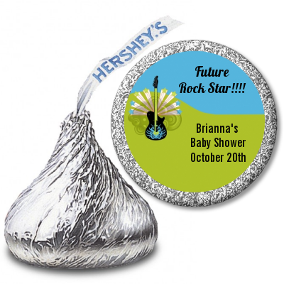 Future Rock Star Boy - Hershey Kiss Baby Shower Sticker Labels