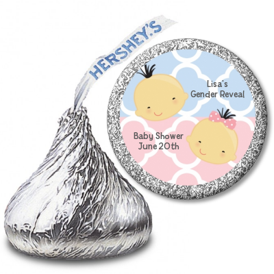 Gender Reveal Asian - Hershey Kiss Baby Shower Sticker Labels