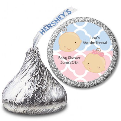 Gender Reveal - Hershey Kiss Baby Shower Sticker Labels