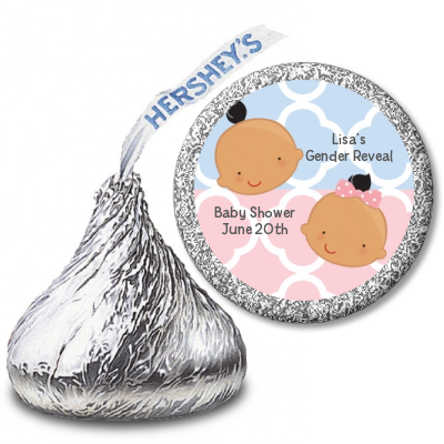 Gender Reveal Hispanic - Hershey Kiss Baby Shower Sticker Labels