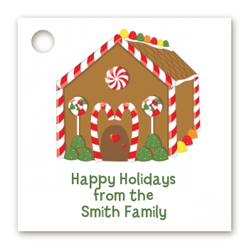 Gingerbread House - Personalized Christmas Card Stock Favor Tags