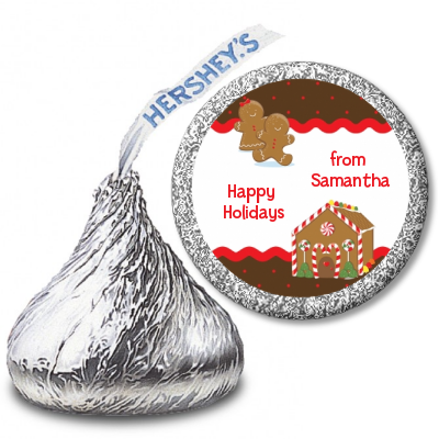 Gingerbread House - Hershey Kiss Christmas Sticker Labels