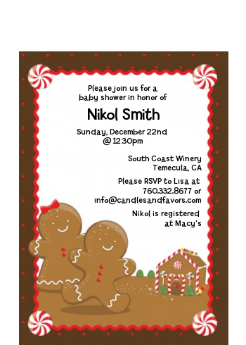 Gingerbread House - Christmas Petite Invitations