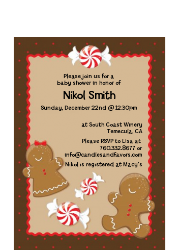 Gingerbread - Christmas Petite Invitations