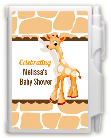 Giraffe Brown - Baby Shower Personalized Notebook Favor