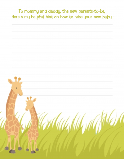 Giraffe - Baby Shower Notes of Advice