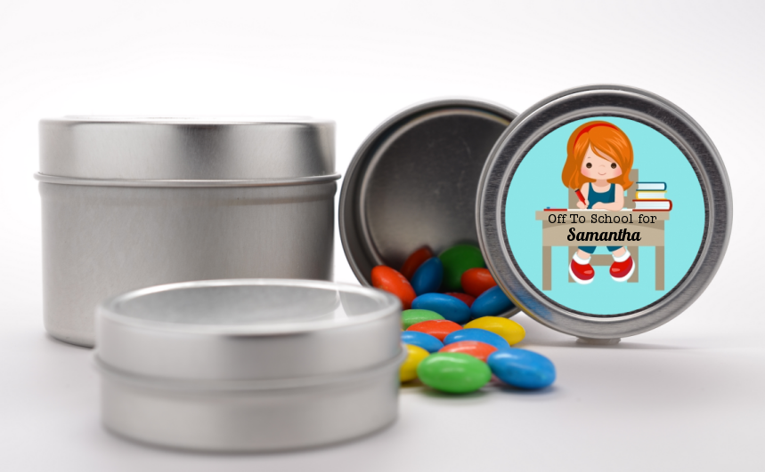  Girl Student - Custom School Favor Tins Option 1