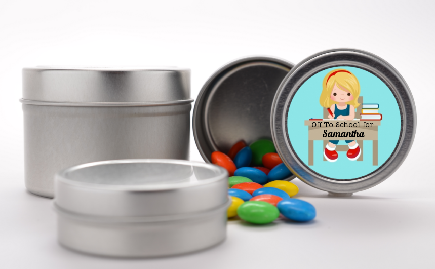  Girl Student - Custom School Favor Tins Option 1