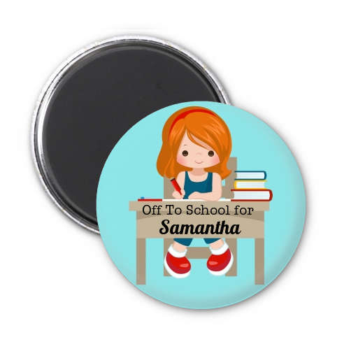  Girl Student - Personalized School Magnet Favors Option 1