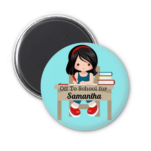  Girl Student - Personalized School Magnet Favors Option 1