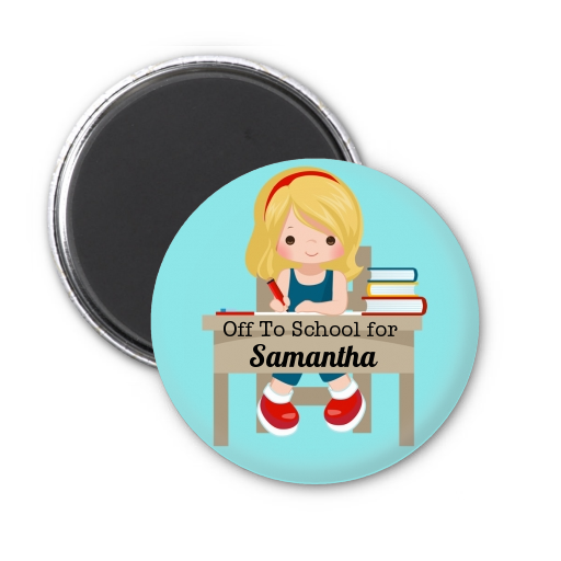  Girl Student - Personalized School Magnet Favors Option 1