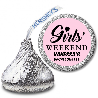 Girls Weekend - Hershey Kiss Bridal Shower Sticker Labels