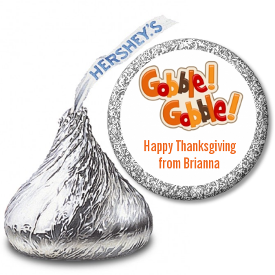 Gobble Gobble - Hershey Kiss Holiday Party Sticker Labels