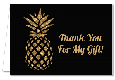 Gold Glitter Pineapple - Bridal Shower Thank You Cards