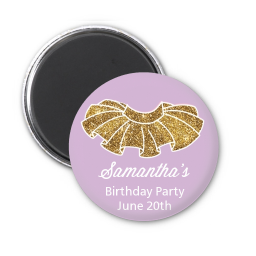  Gold Glitter Tutu - Personalized Birthday Party Magnet Favors Pink