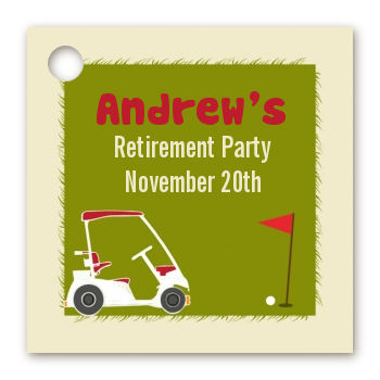 Golf Cart - Personalized Retirement Party Card Stock Favor Tags