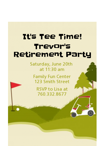 Golf Cart - Retirement Party Petite Invitations