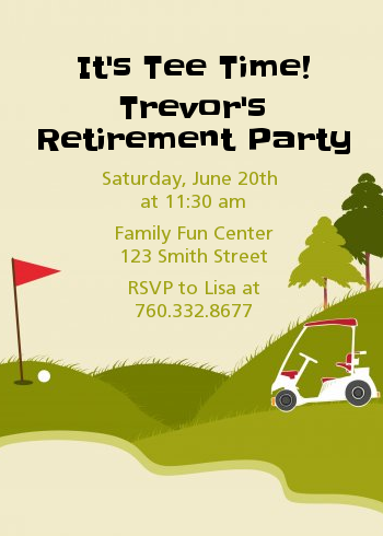 Golf Cart - Retirement Party Invitations