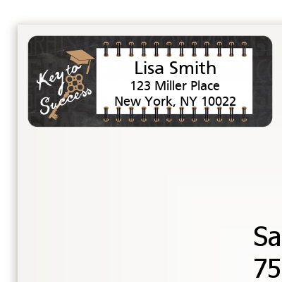 Grad Keys to Success - Graduation Party Return Address Labels