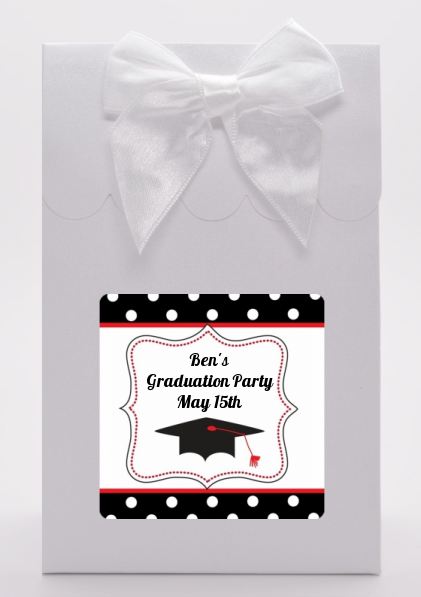 Graduation Cap Black & Red - Graduation Party Goodie Bags