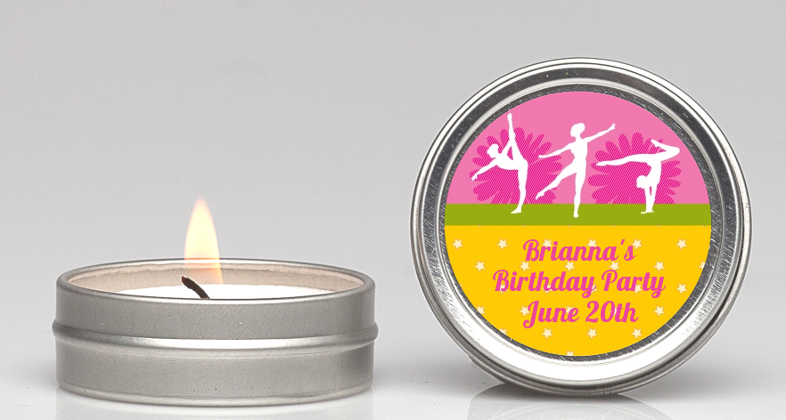  Gymnastics - Birthday Party Candle Favors Option 1