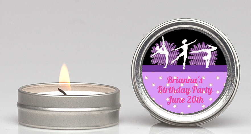  Gymnastics - Birthday Party Candle Favors Option 1