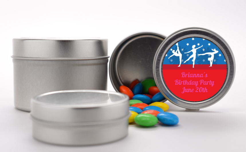  Gymnastics - Custom Birthday Party Favor Tins Option 1