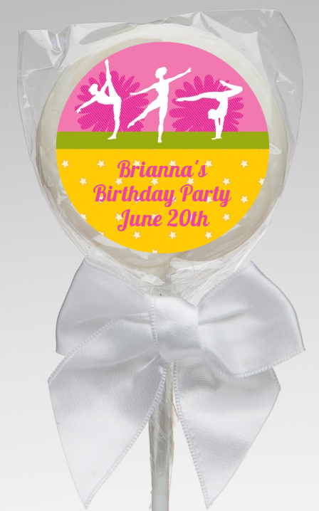  Gymnastics - Personalized Birthday Party Lollipop Favors Option 1