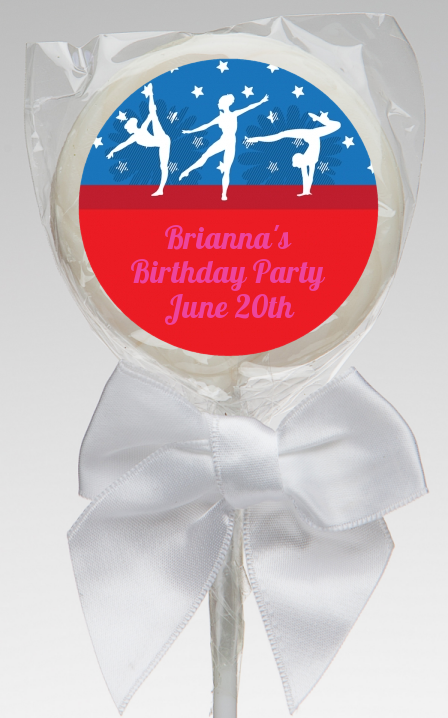  Gymnastics - Personalized Birthday Party Lollipop Favors Option 1