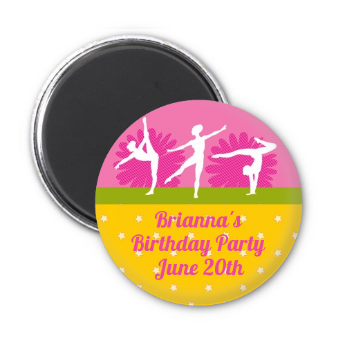  Gymnastics - Personalized Birthday Party Magnet Favors Option 1