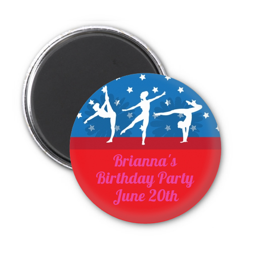  Gymnastics - Personalized Birthday Party Magnet Favors Option 1
