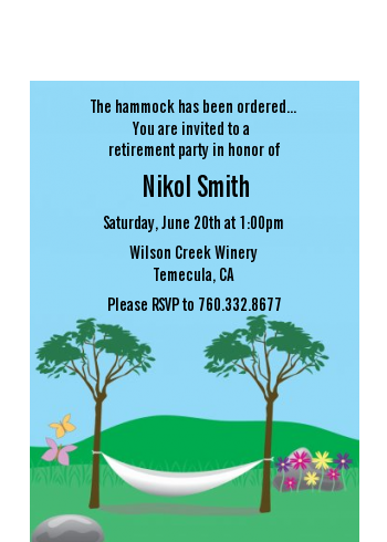 Hammock - Retirement Party Petite Invitations