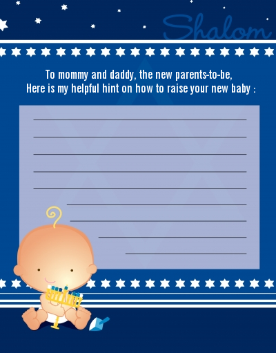 Hanukkah Baby - Baby Shower Notes of Advice