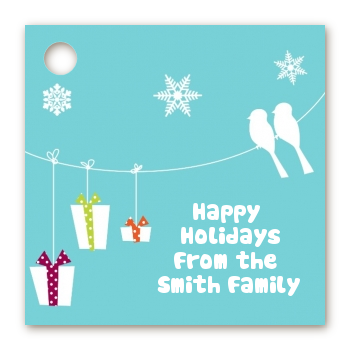 Happy Holidays on a String - Personalized Christmas Card Stock Favor Tags