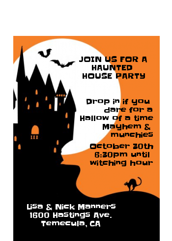 Haunted House - Halloween Petite Invitations