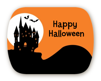 Haunted House - Personalized Halloween Rounded Corner Stickers
