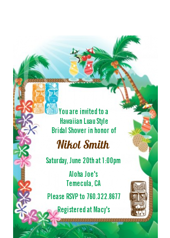 Hawaiian Luau - Bridal Shower Petite Invitations