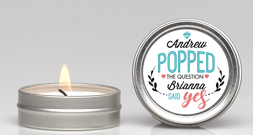  He Popped The Question - Bridal Shower Candle Favors Option 1