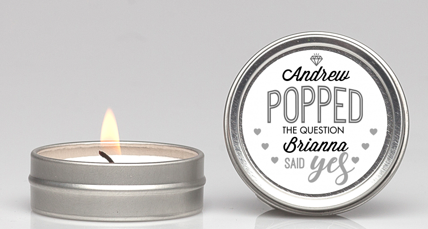  He Popped The Question - Bridal Shower Candle Favors Option 1
