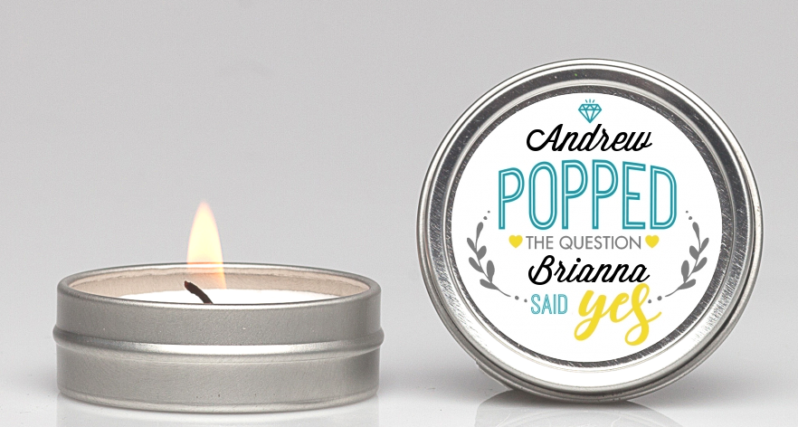  He Popped The Question - Bridal Shower Candle Favors Option 1