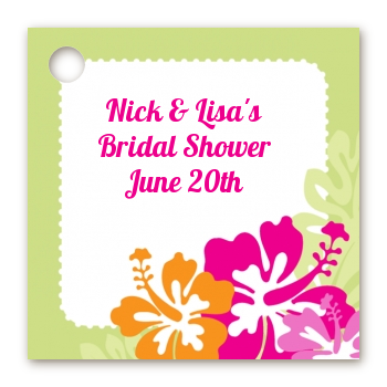 Hibiscus - Personalized Bridal Shower Card Stock Favor Tags