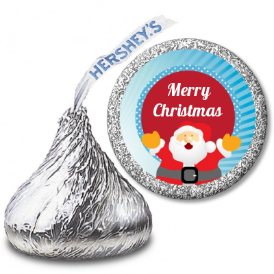 Ho Ho Ho Santa Claus - Hershey Kiss Christmas Sticker Labels