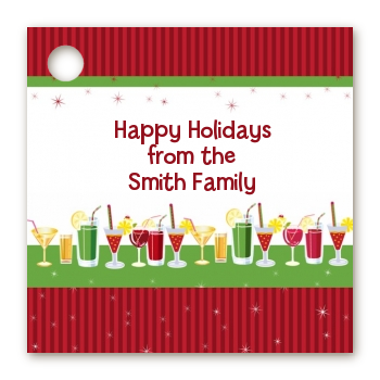 Holiday Cocktails - Personalized Christmas Card Stock Favor Tags