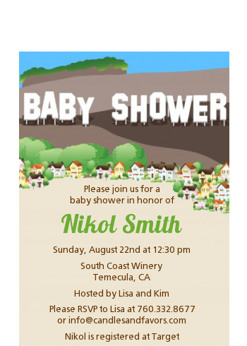 Hollywood Sign - Baby Shower Petite Invitations