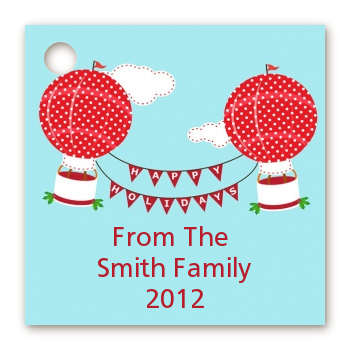 Hot Air Balloons - Personalized Christmas Card Stock Favor Tags