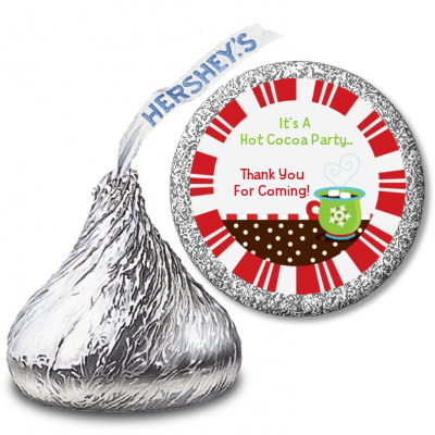 Hot Cocoa Party - Hershey Kiss Christmas Sticker Labels