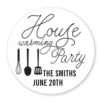  House Warming - Round Personalized Bridal Shower Sticker Labels 